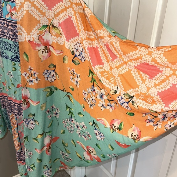 Anthropologie Cocoon Kimono Mixed Print Topper One Size Floral Modal Layer Boho - Picture 8 of 16